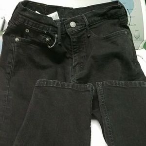 502 Levis Black Jeans Mens Slim Stretchy 29W 32L